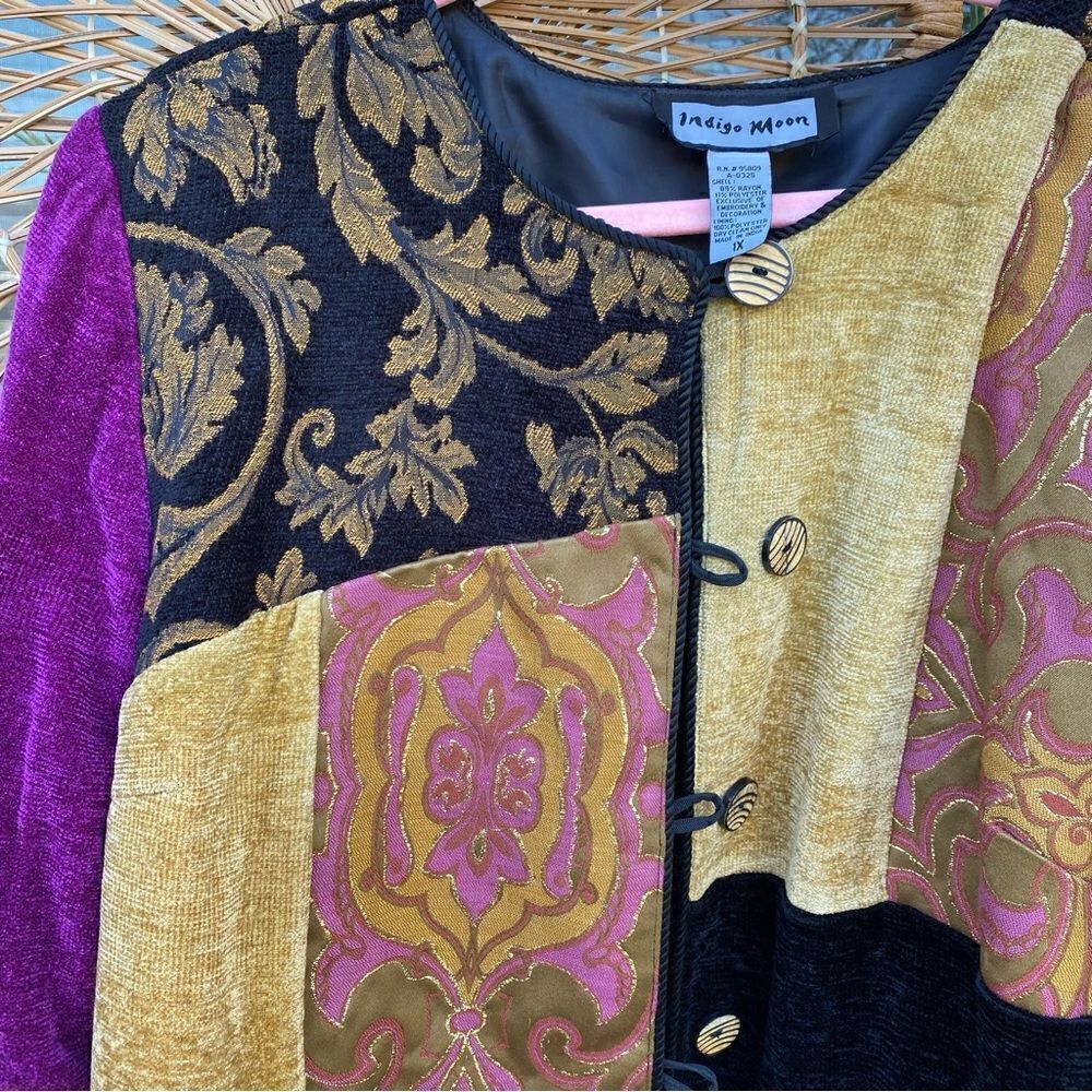 ✨ Soft & comfy size 1X VELVET & BROCADE jacket - Picture 3 of 7